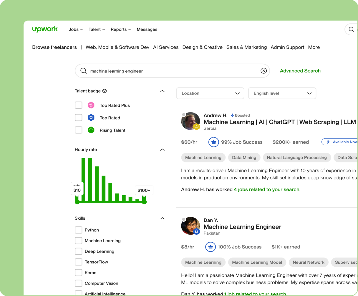 upwork example implementation